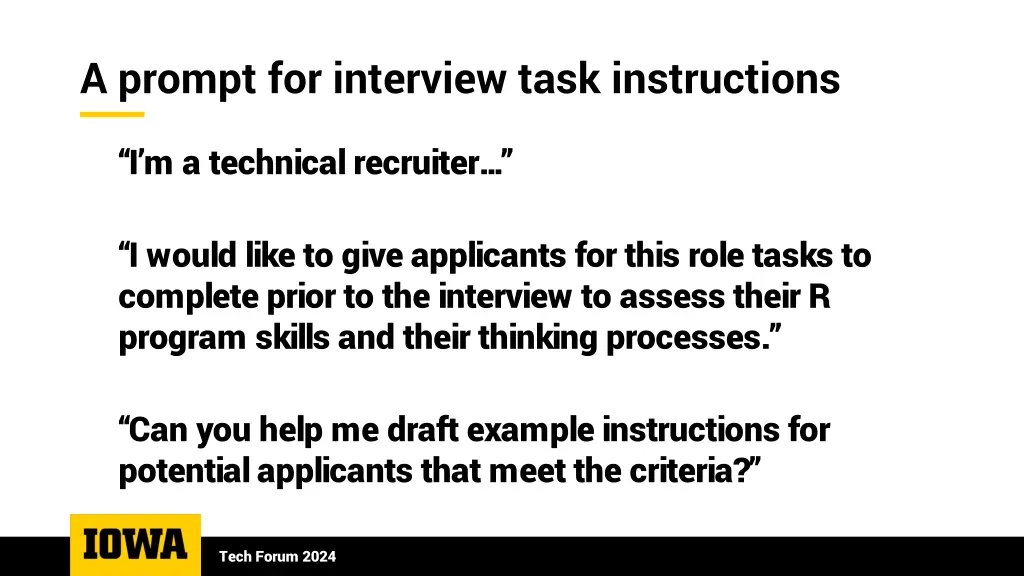 a prompt for interview task instructions
