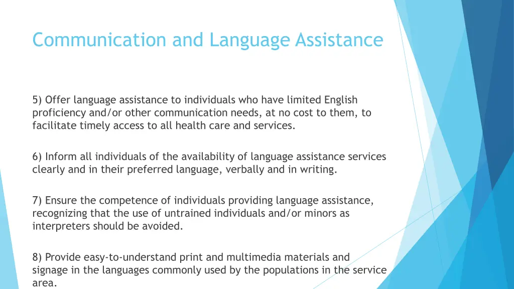 communication and language assistance