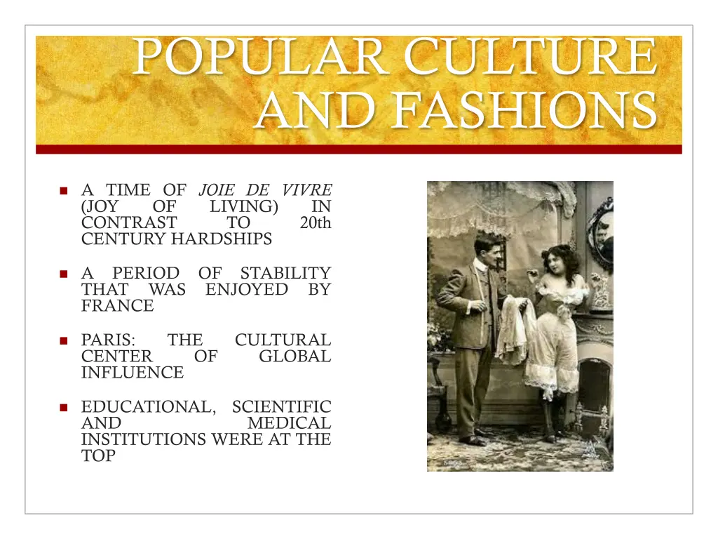 popular culture and fashions