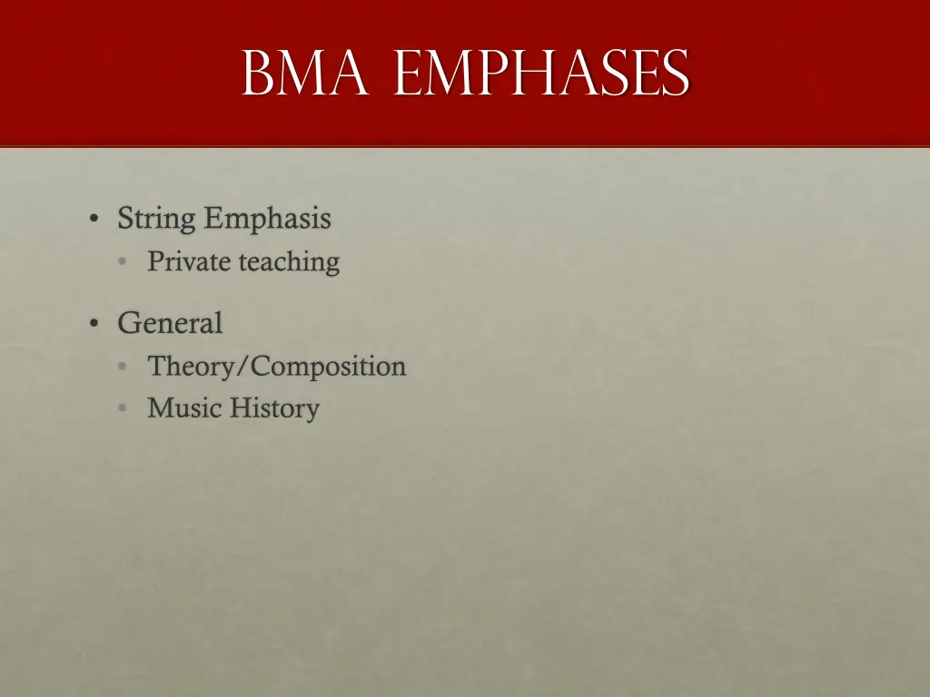 bma emphases