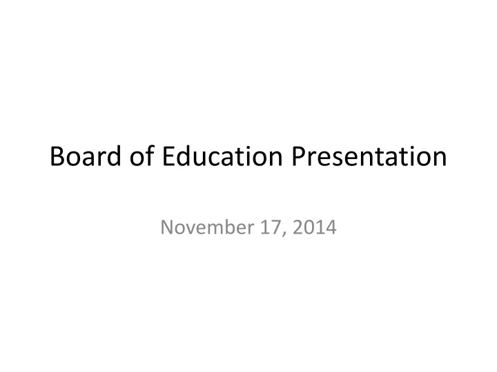 board of education presentation