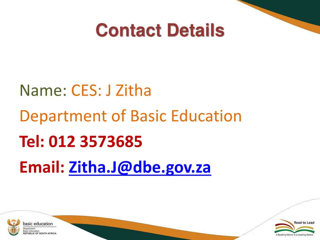 contact details