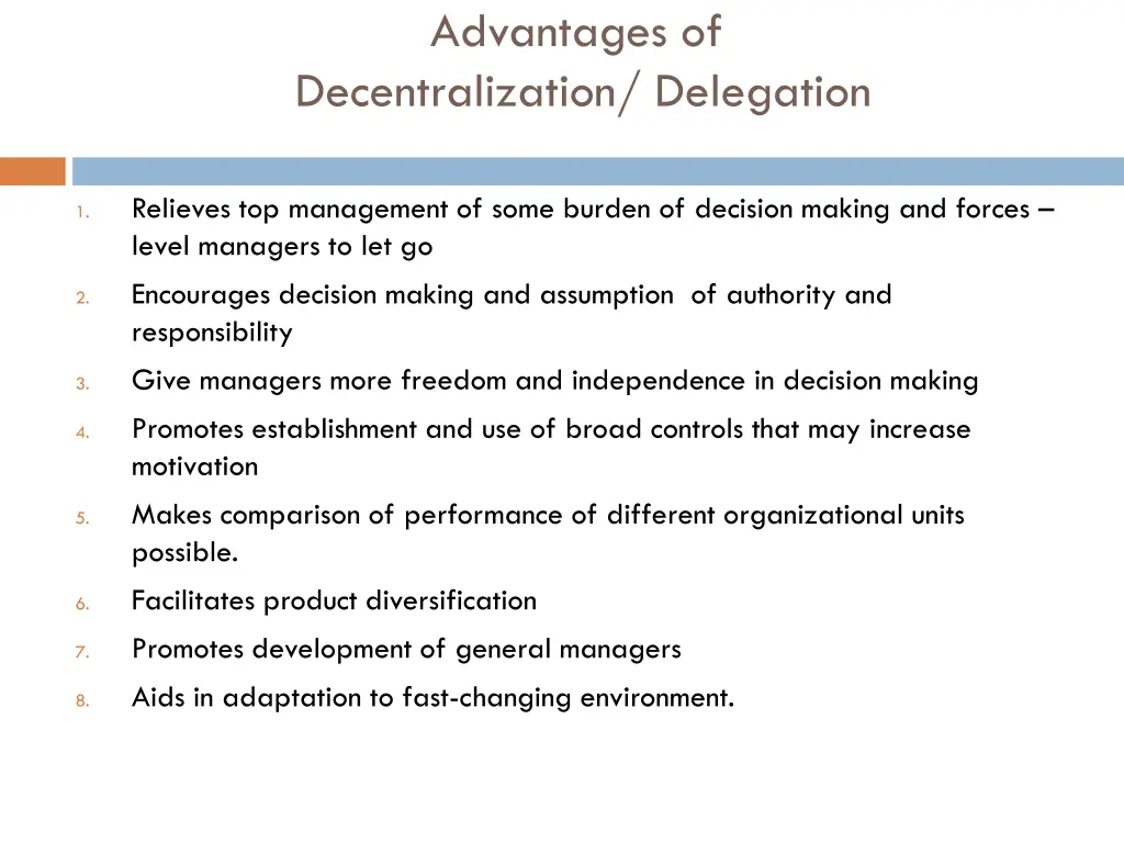 advantages of decentralization delegation