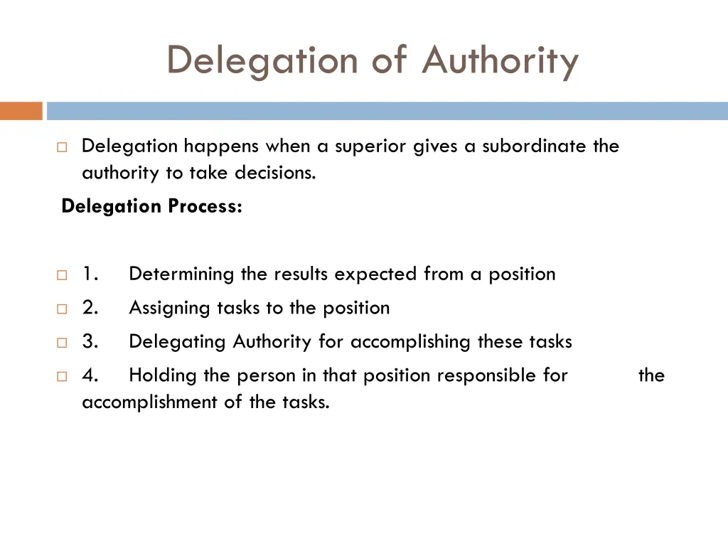 delegation of authority