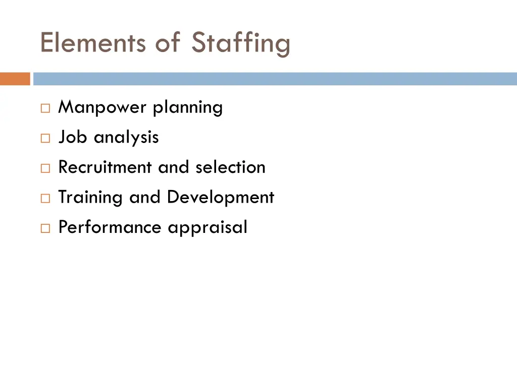 elements of staffing