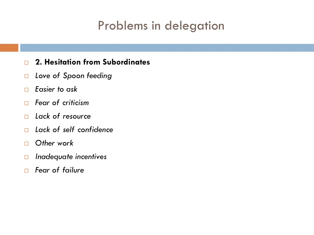 problems in delegation 1