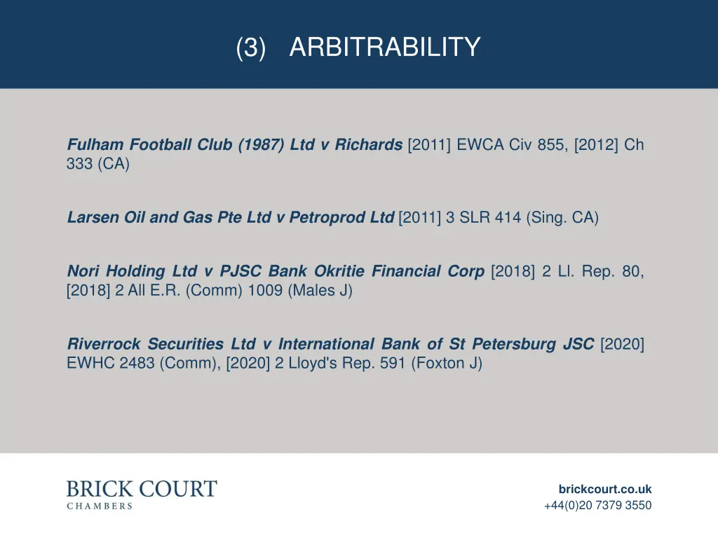 3 arbitrability