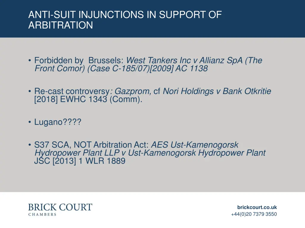 anti suit injunctions in support of arbitration