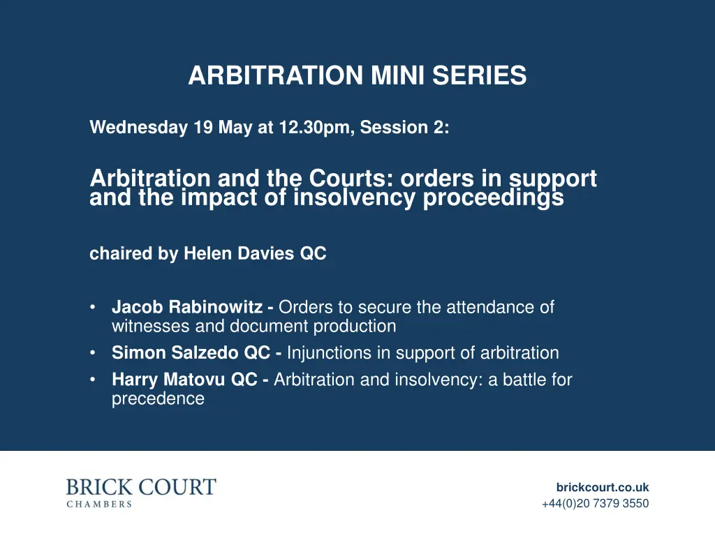 arbitration mini series 1