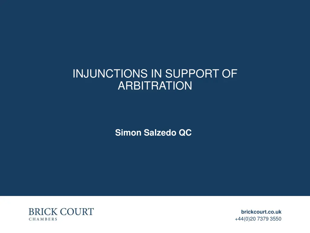 injunctions in support of arbitration