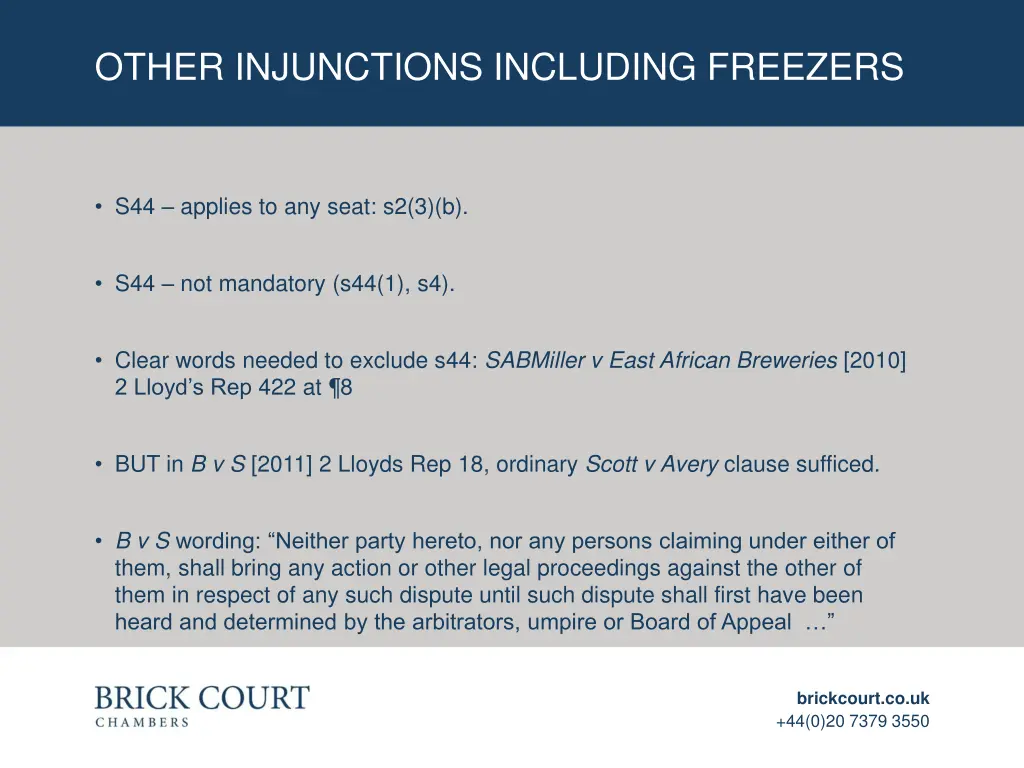other injunctions including freezers