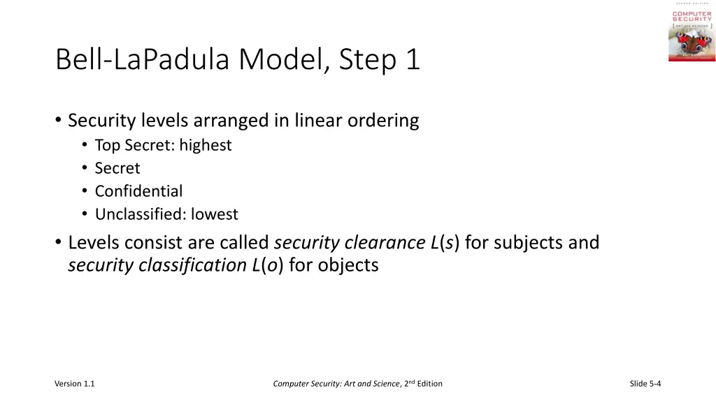 bell lapadula model step 1