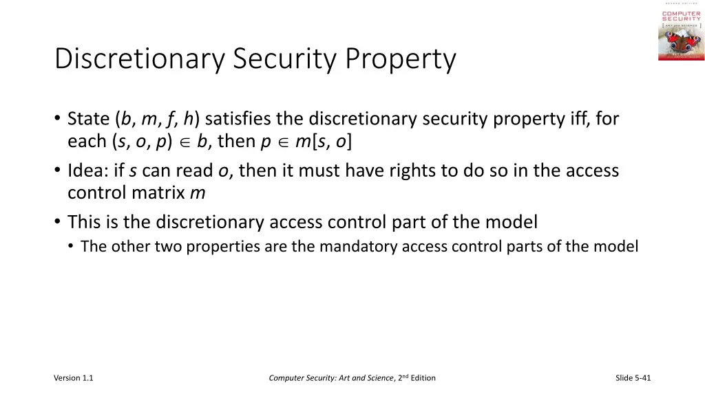 discretionary security property