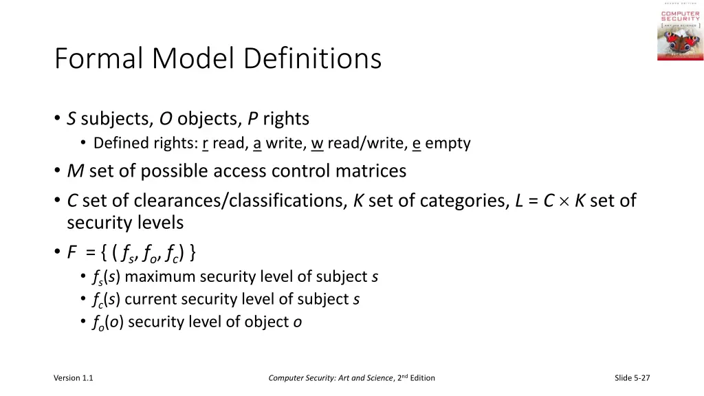 formal model definitions