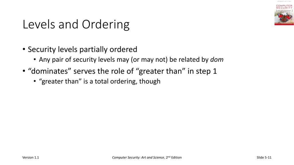 levels and ordering