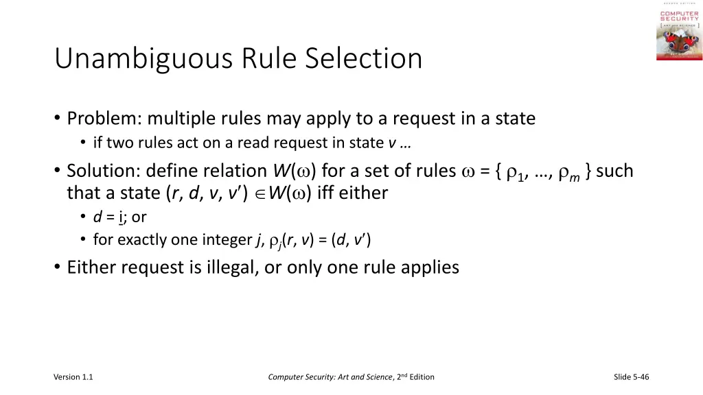 unambiguous rule selection