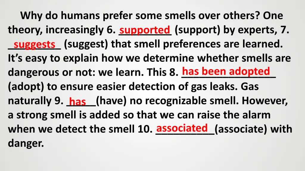 why do humans prefer some smells over others