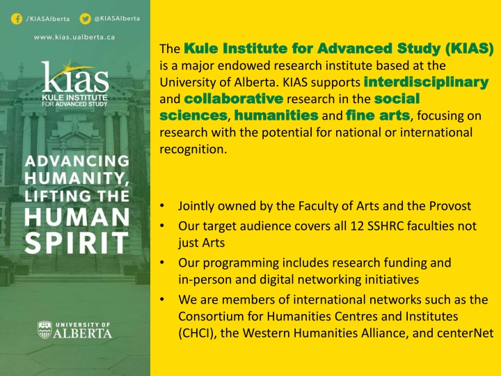 the kule kule institute for advanced study kias