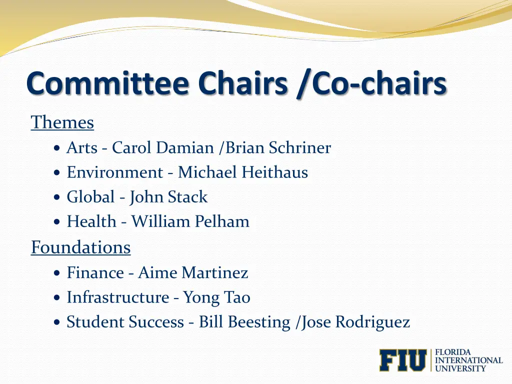 committee chairs co chairs