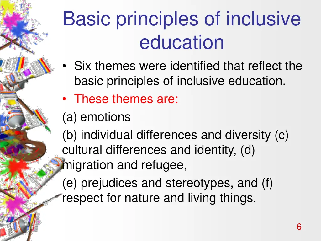 basic principles of inclusive education