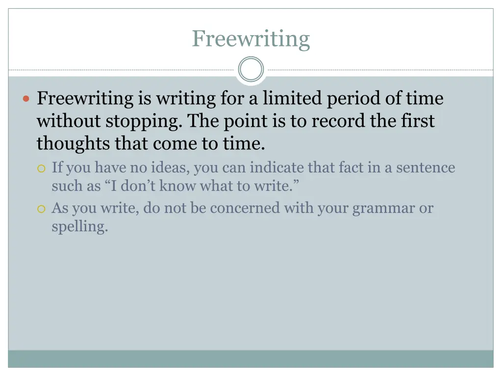 freewriting