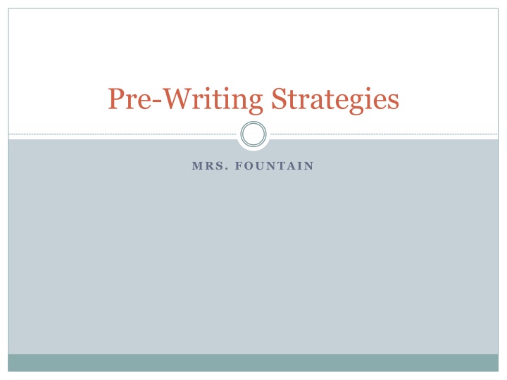 pre writing strategies