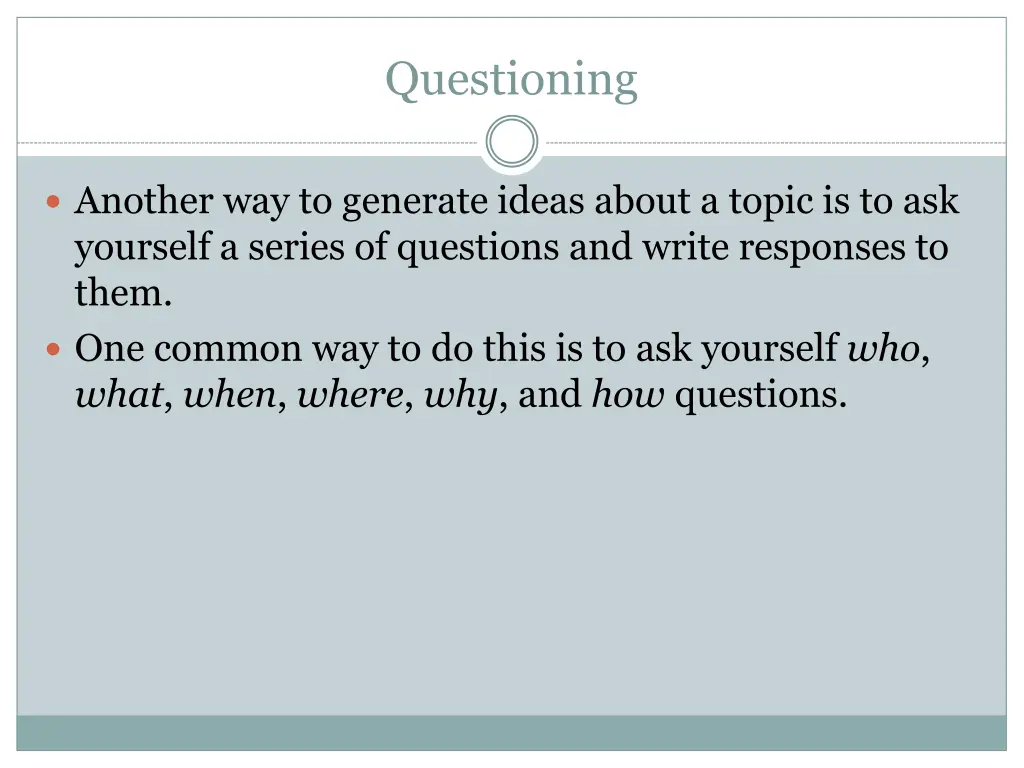 questioning