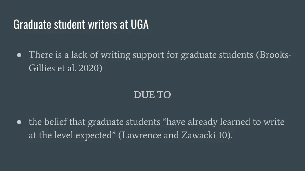 graduate student writers at uga