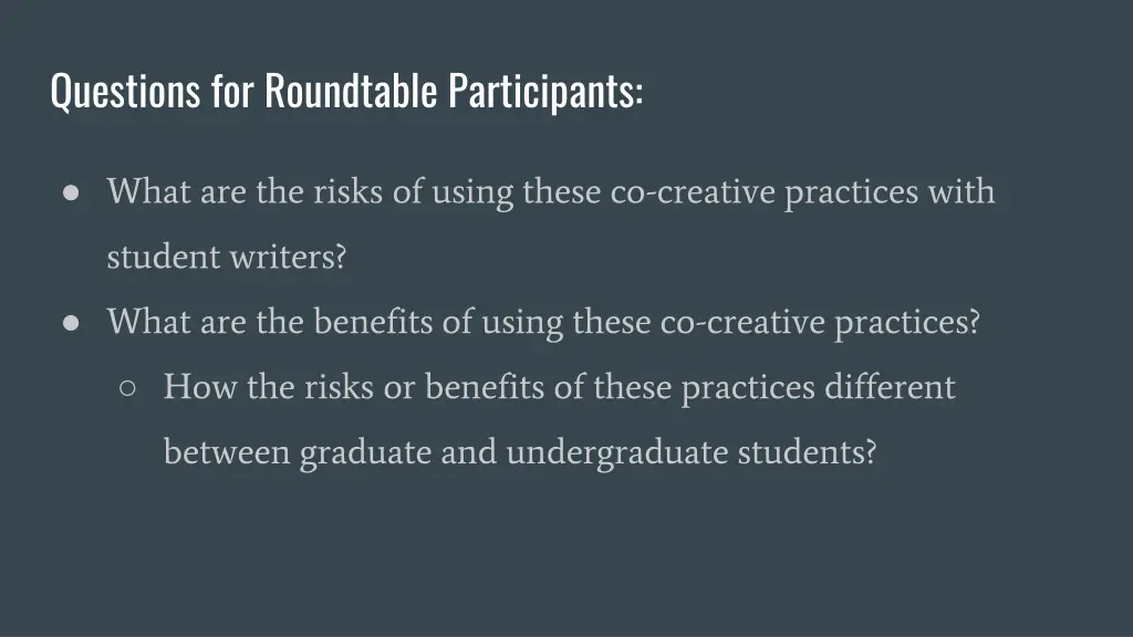 questions for roundtable participants 2