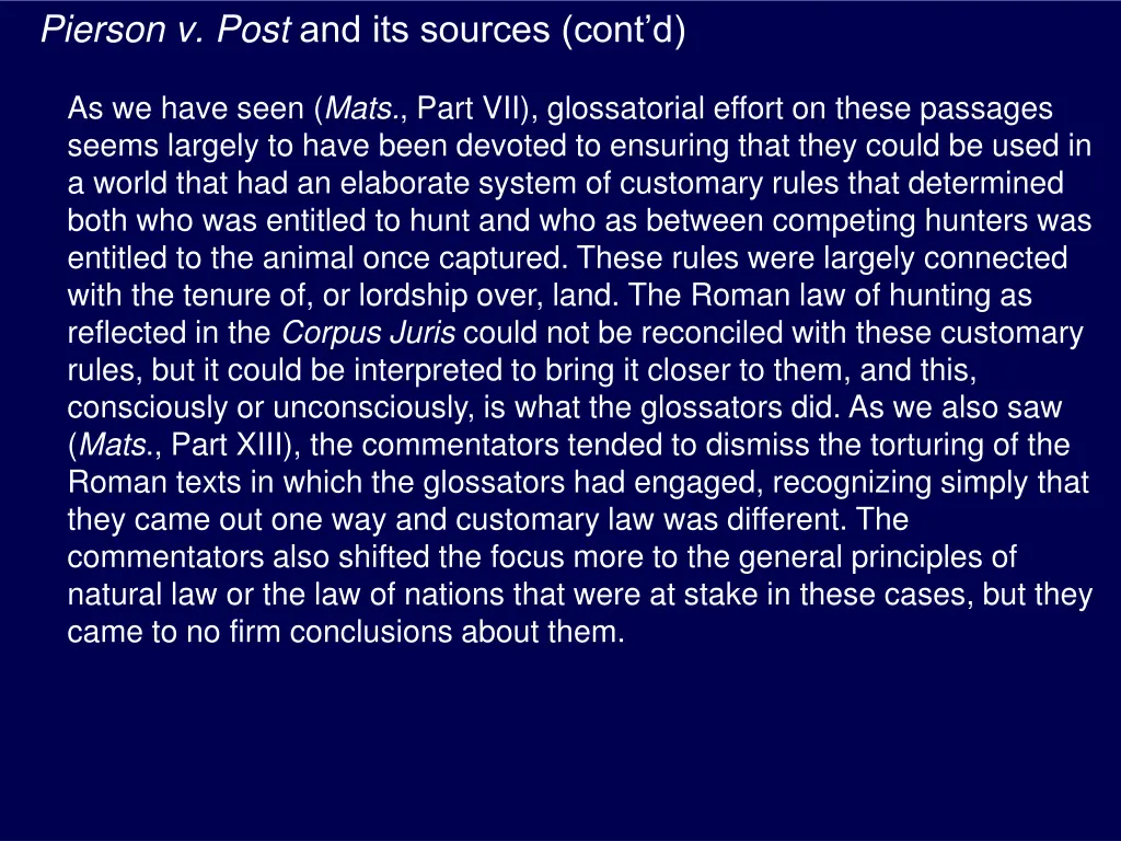 pierson v post and its sources cont d 5