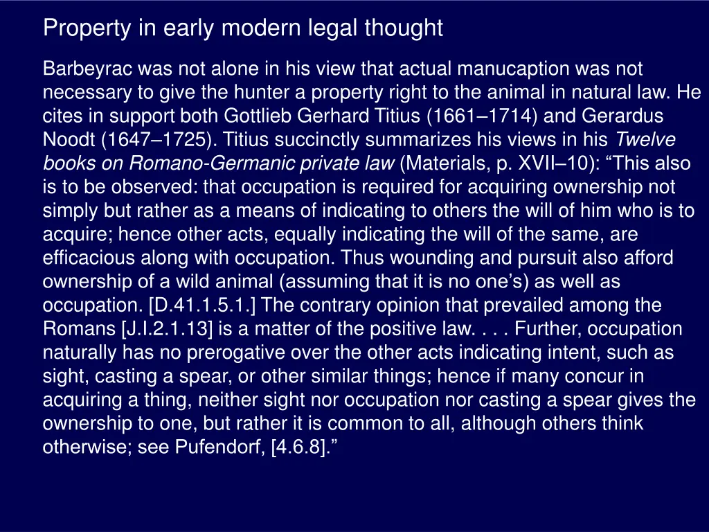 property in early modern legal thought