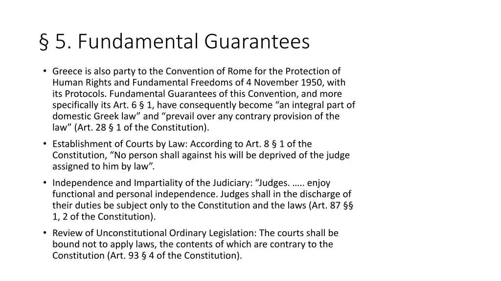 5 fundamental guarantees