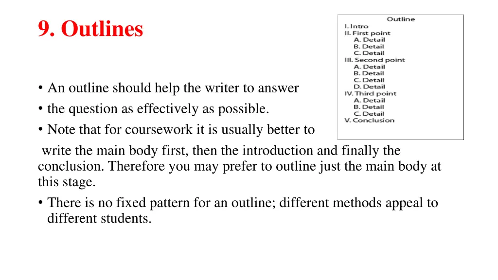 9 outlines