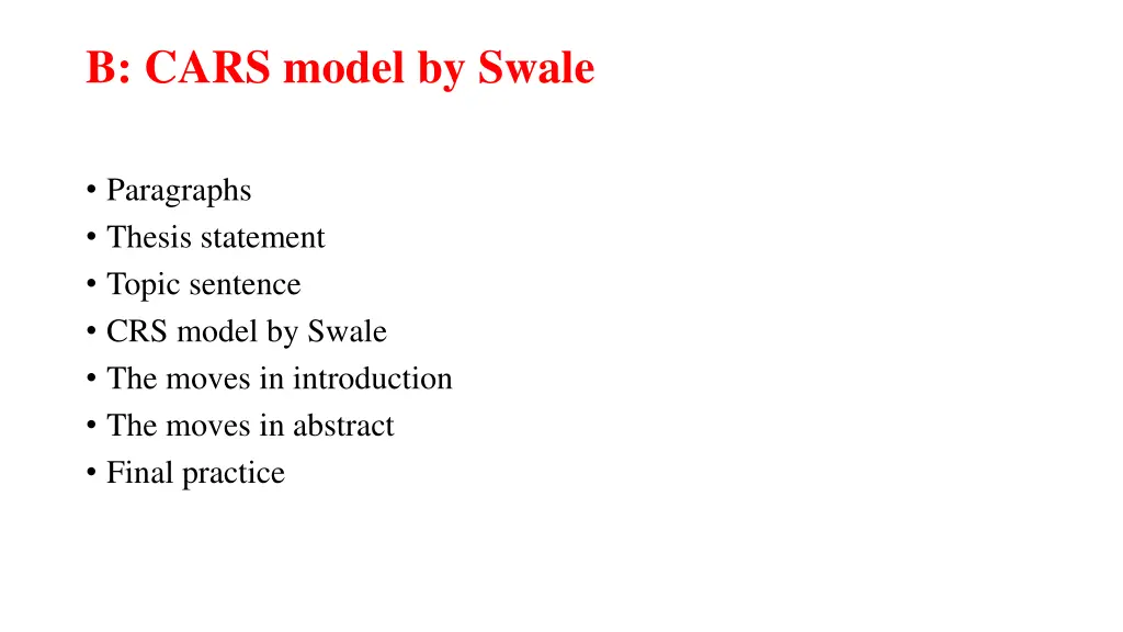 b cars model by swale