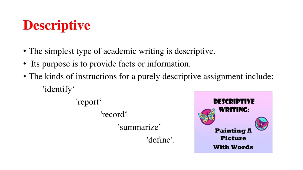 descriptive
