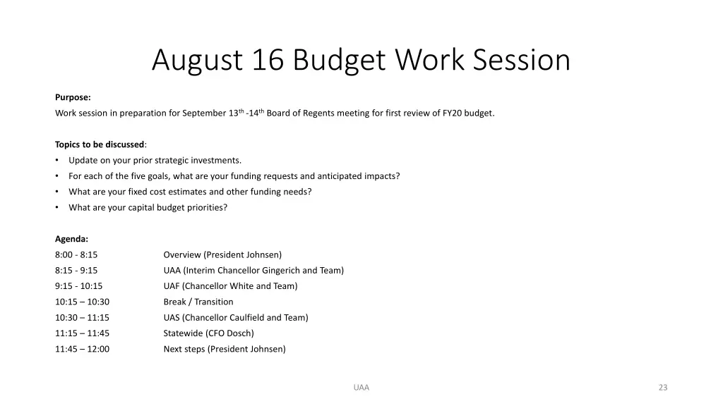august 16 budget work session