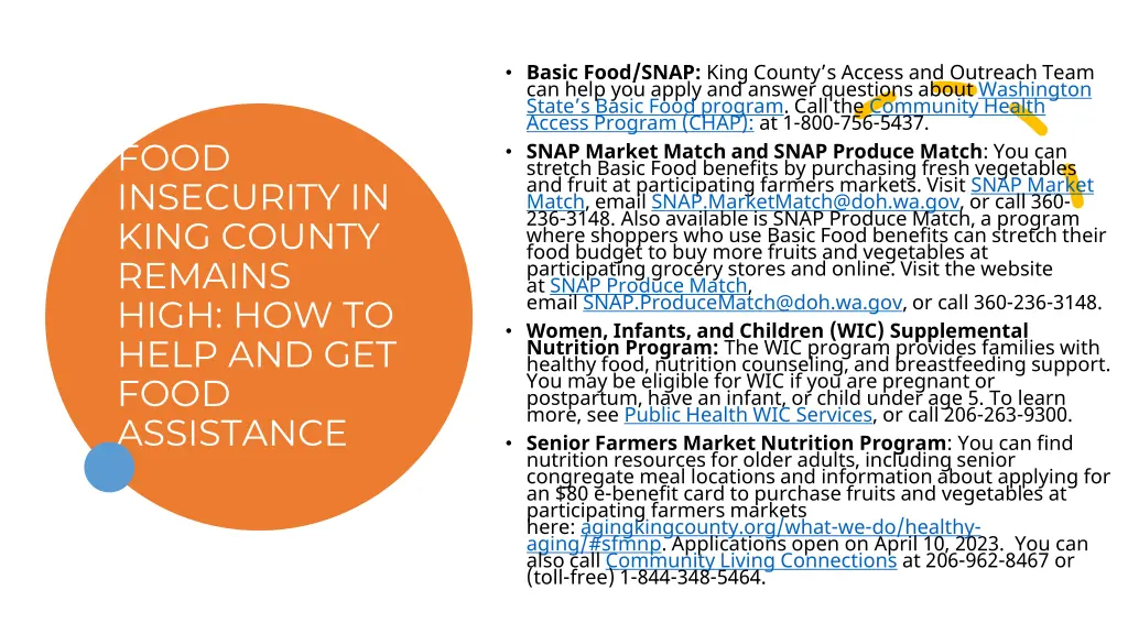 basic food snap king county s access and outreach