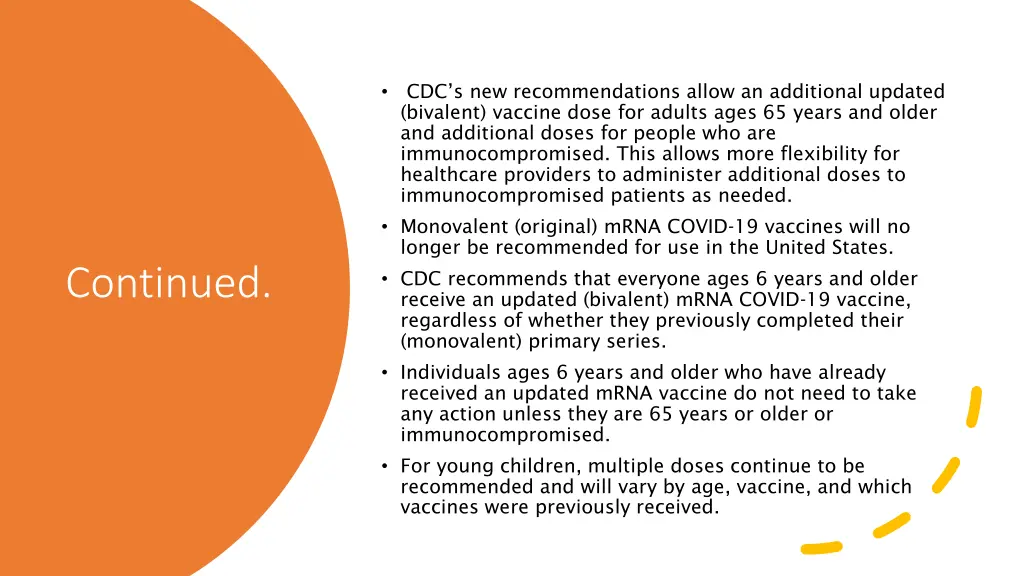 cdc s new recommendations allow an additional