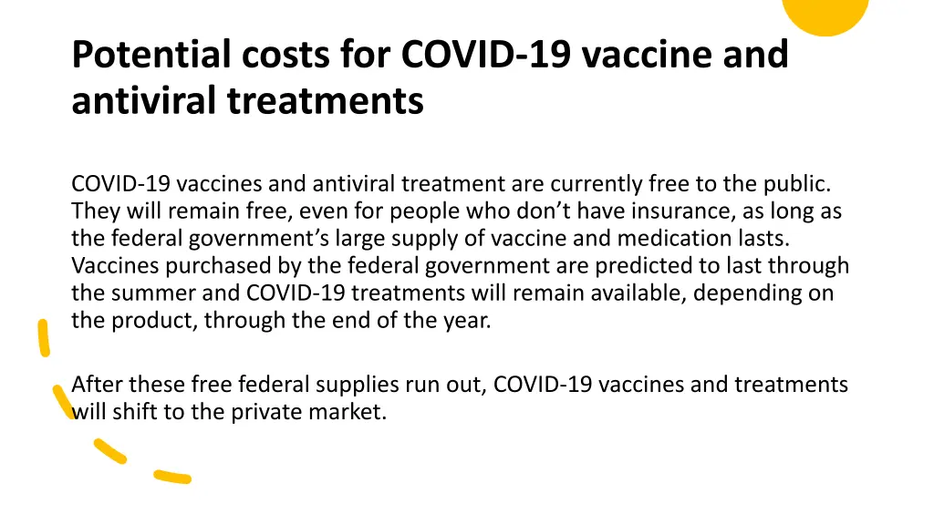 potential costs for covid 19 vaccine