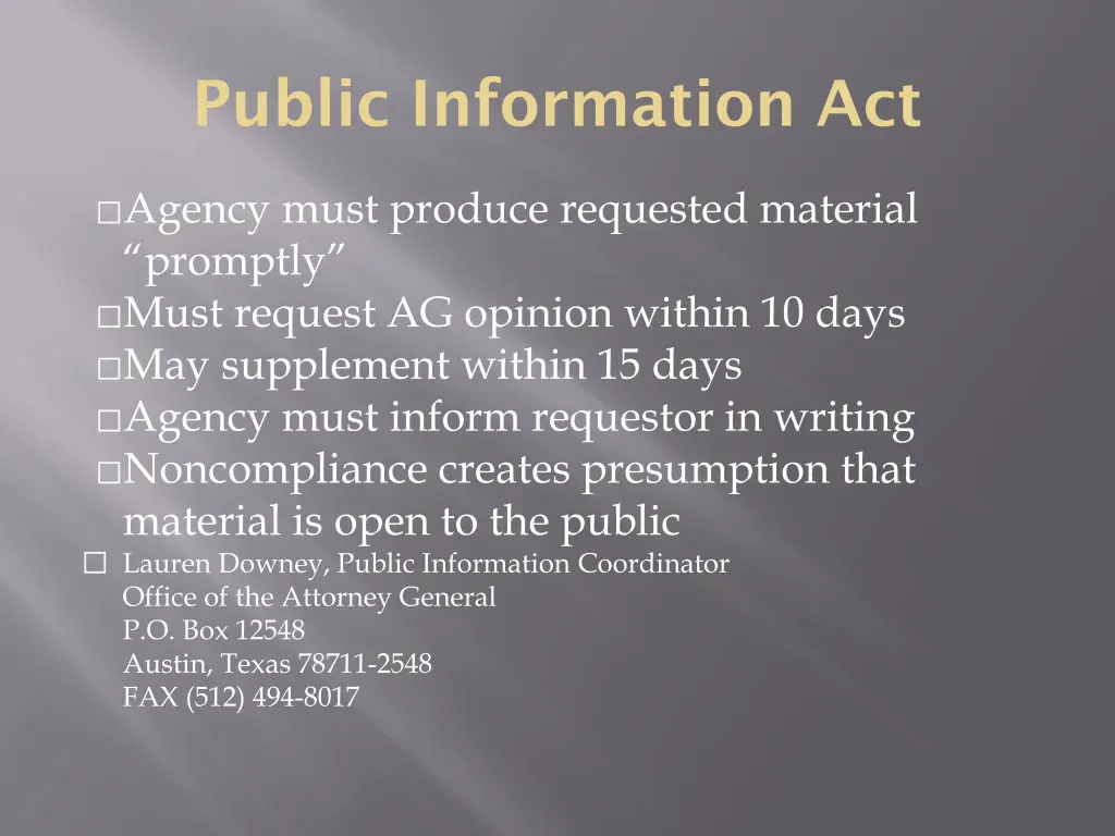 public information act 1