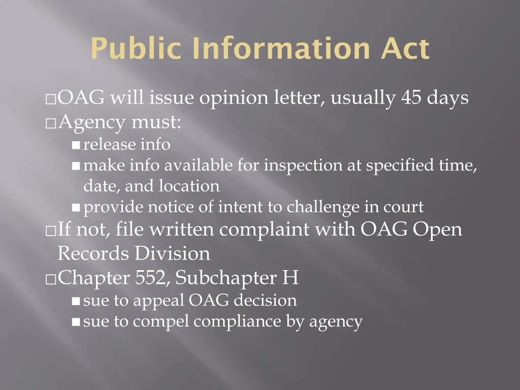public information act 2