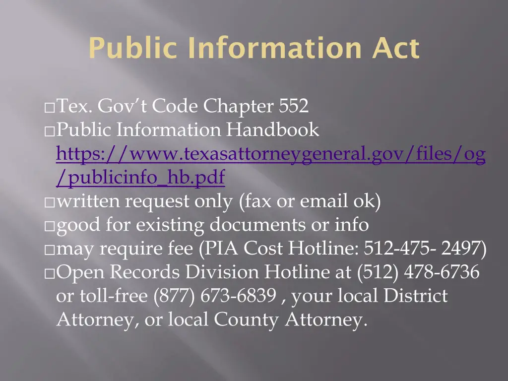 public information act
