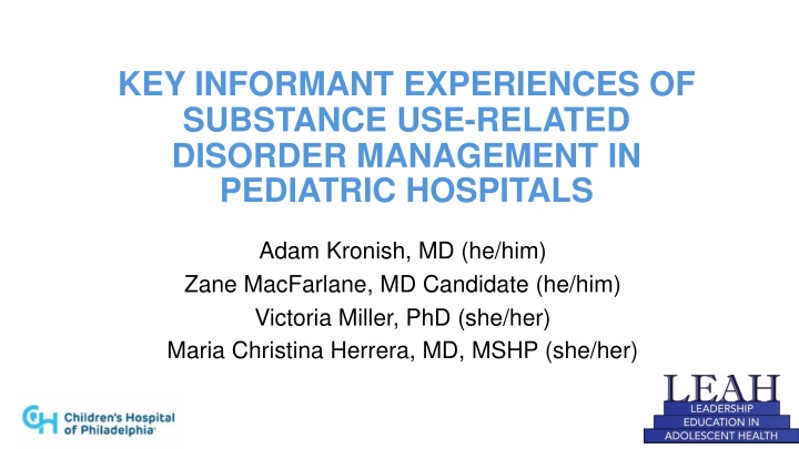 key informant experiences of substance