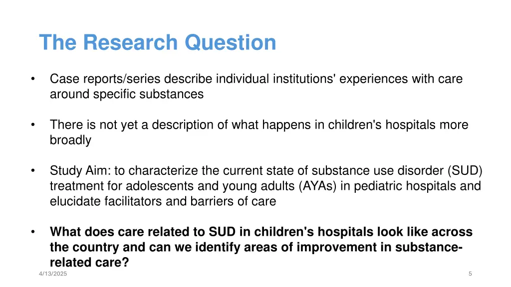 the research question