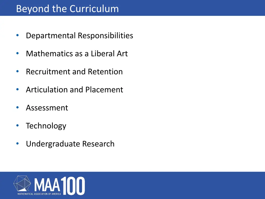 beyond the curriculum