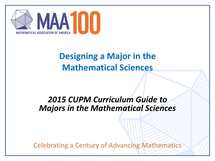 designing a major in the mathematical sciences