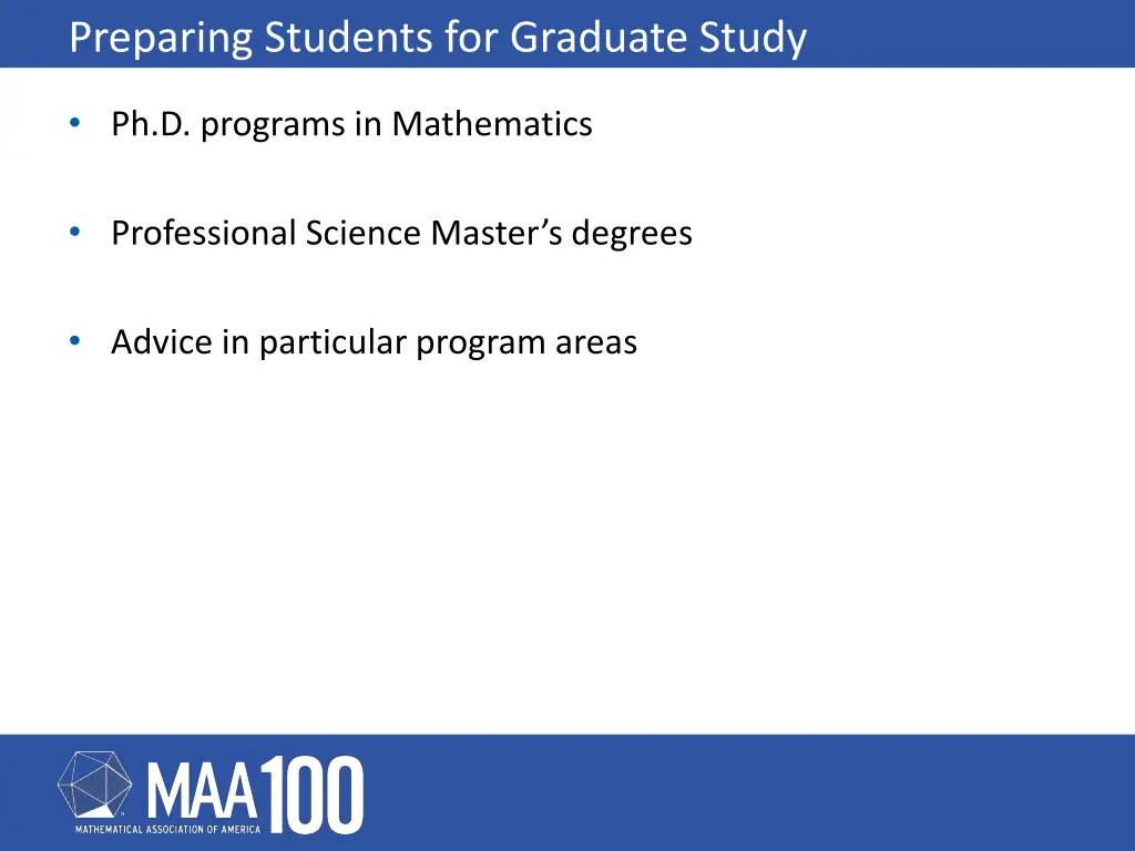 preparing students for graduate study