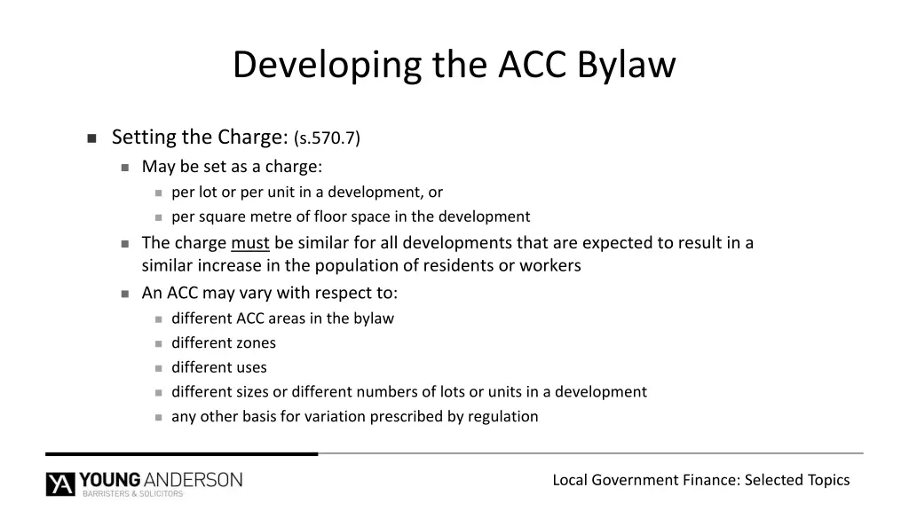 developing the acc bylaw 2