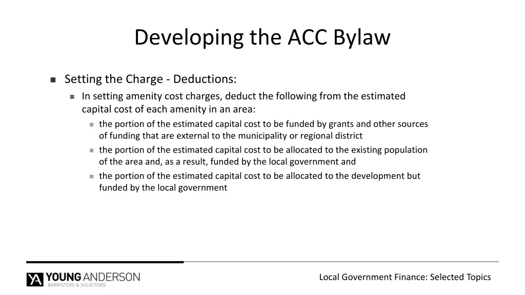 developing the acc bylaw 4