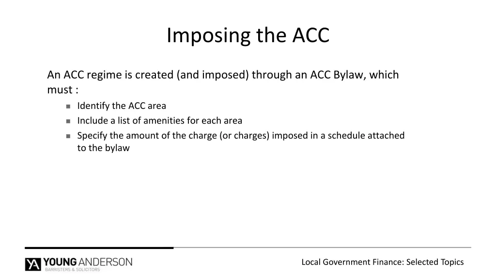 imposing the acc